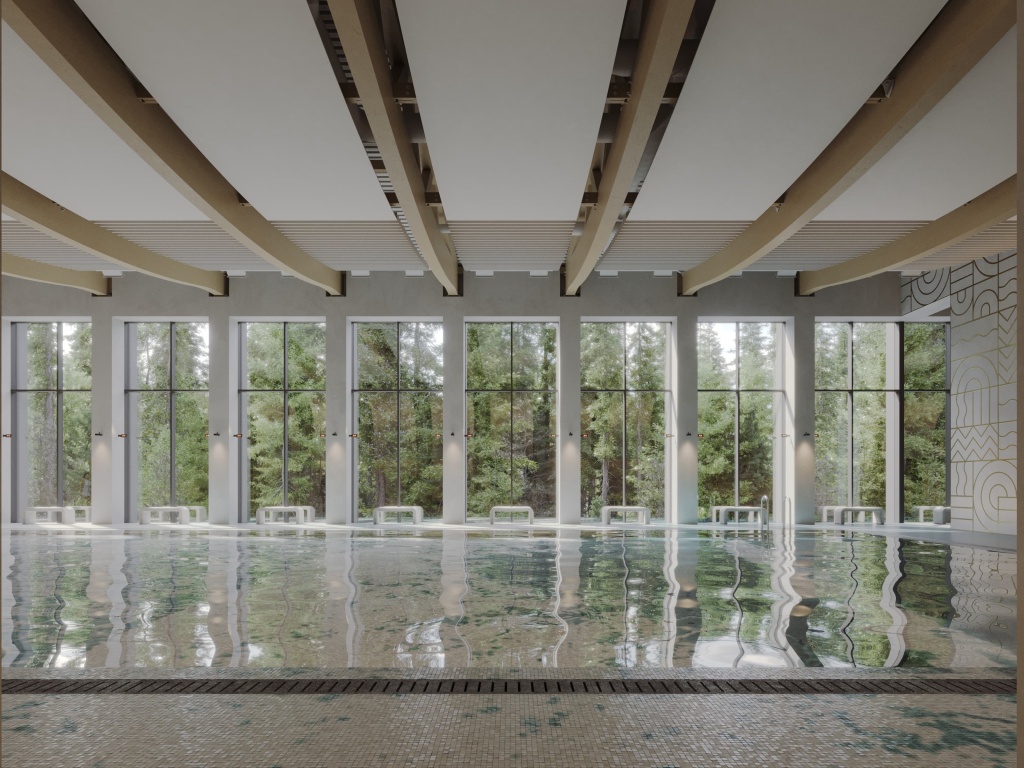 Плавательный бассейн с минеральной водой